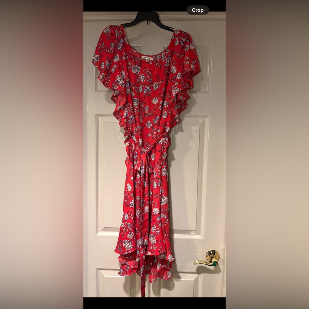 Floral Red Ruffle Dress - Picture 3 of 7